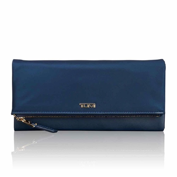 Tumi Handbags - Tumi Flap Continental Leather Trimmed Wallet
